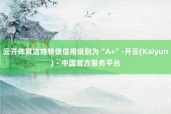 云开体育洁特转债信用级别为“A+”-开云(Kaiyun) - 中国官方服务平台