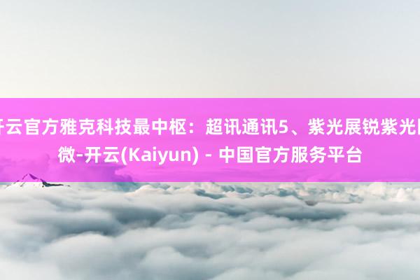 开云官方雅克科技最中枢:超讯通讯5、紫光展锐紫光国微-开云(Kaiyun) - 中国官方服务平台