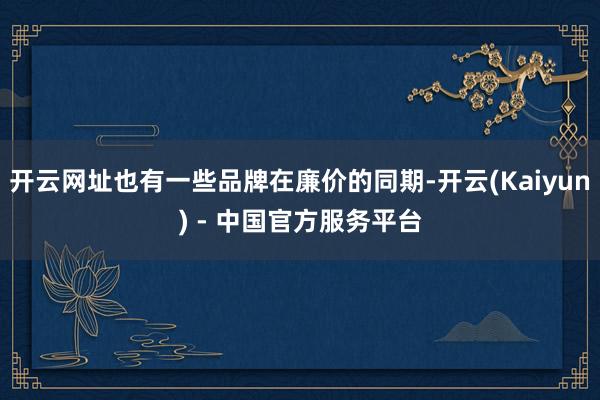 开云网址也有一些品牌在廉价的同期-开云(Kaiyun) - 中国官方服务平台