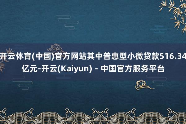 开云体育(中国)官方网站其中普惠型小微贷款516.34亿元-开云(Kaiyun) - 中国官方服务平台