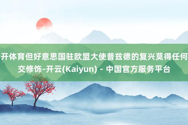 云开体育但好意思国驻欧盟大使普兹德的复兴莫得任何社交修饰-开云(Kaiyun) - 中国官方服务平台